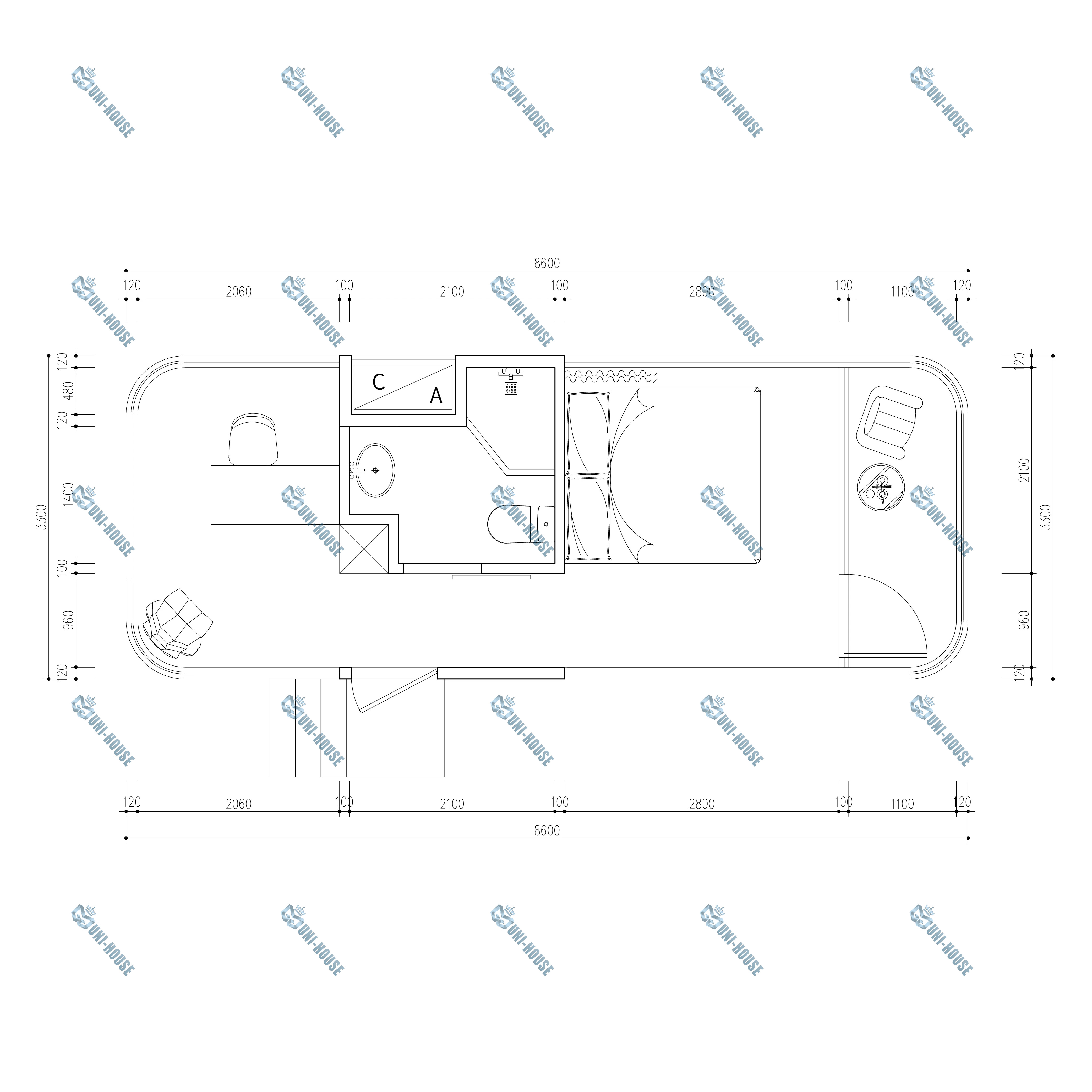 Cabines de contêineres Modulares