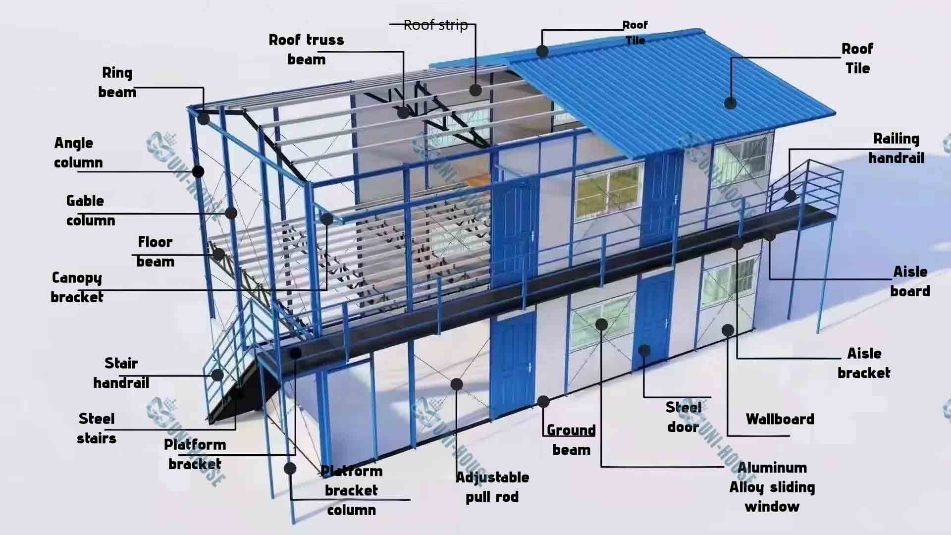 Casa tipo K para canteiro de obras